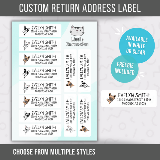 Custom Dog Address Label, Return Address Label, Personalized Mailing Label, Address Sticker, Customizable Address Label, French Bulldog