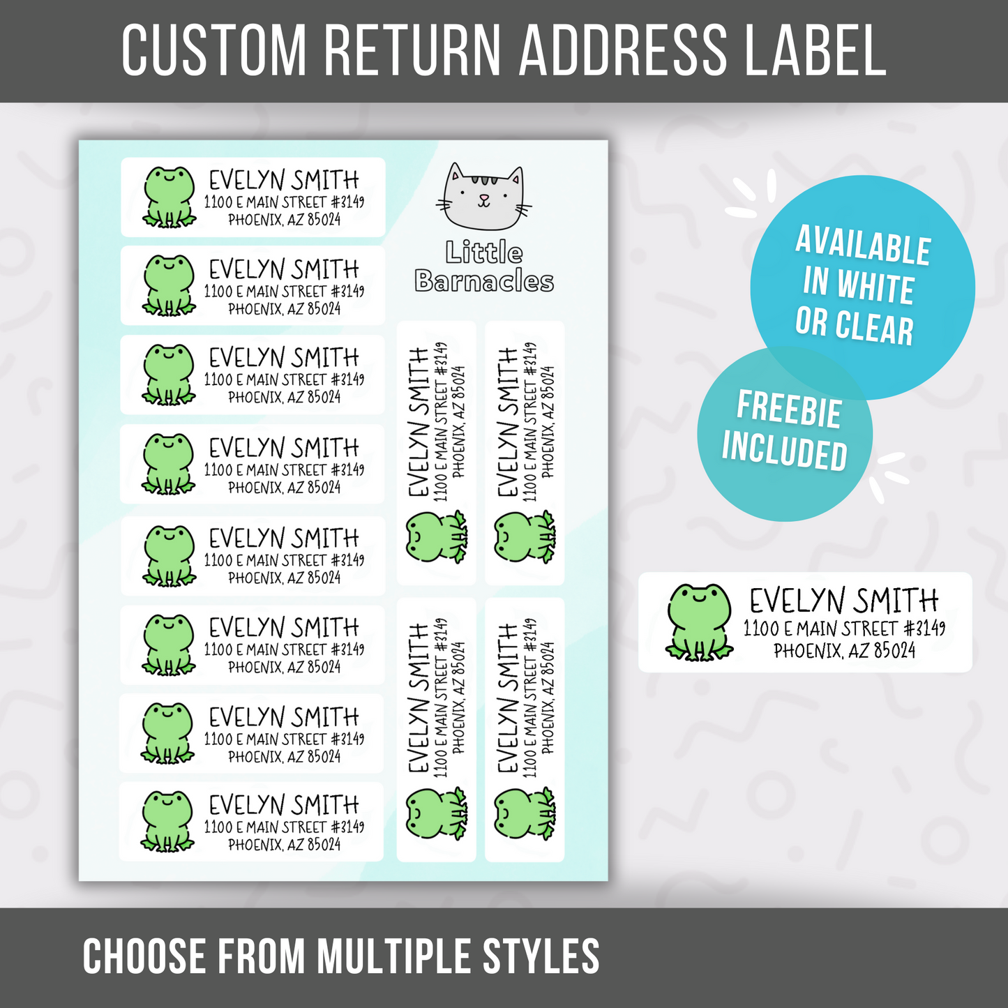 Custom Address Labels, Return Address Labels, Personalized Mailing Labels, Return Address Stickers, Customizable Address Label Frog