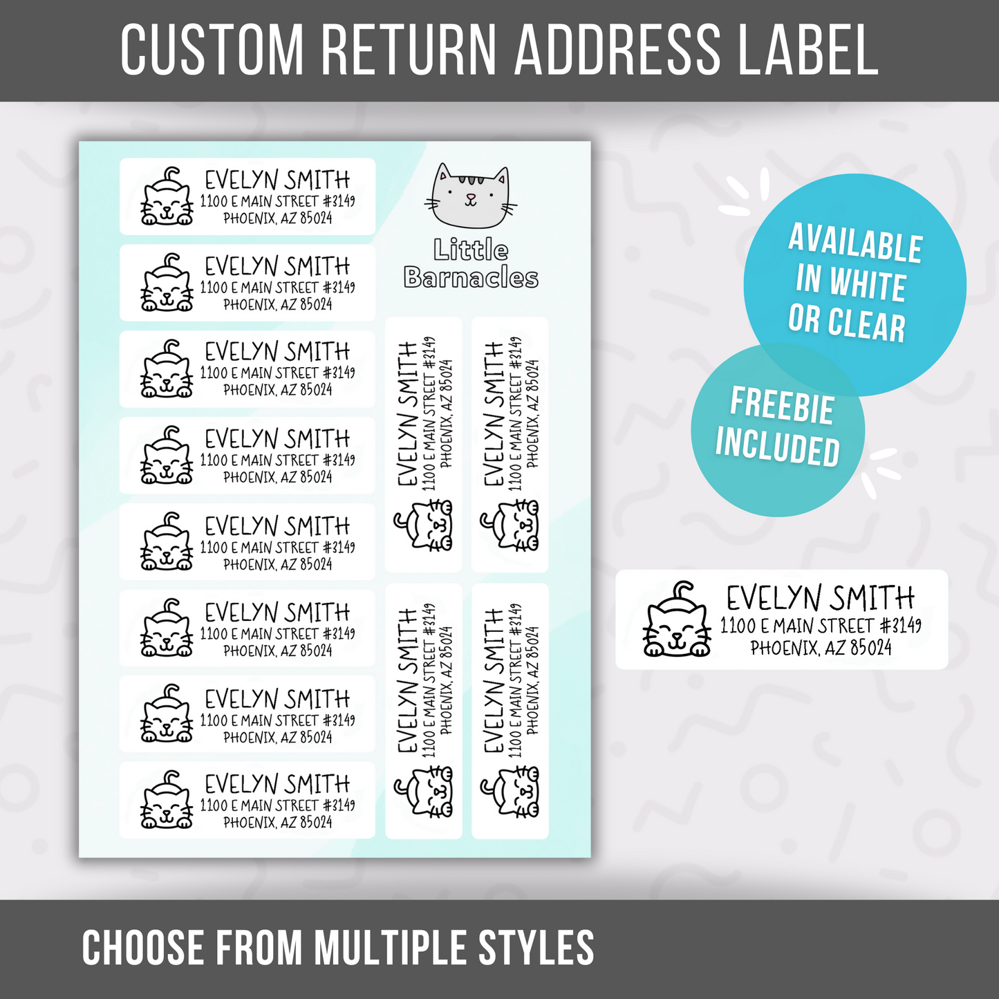 Custom Address Labels, Return Address Labels, Personalized Mailing Labels, Return Address Stickers, Customizable Address Labels Cats Label