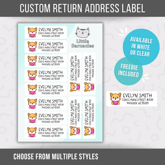 Custom Address Labels, Return Address Labels, Personalized Mailing Labels, Return Address Stickers, Customizable Address Labels, Corgi Labels