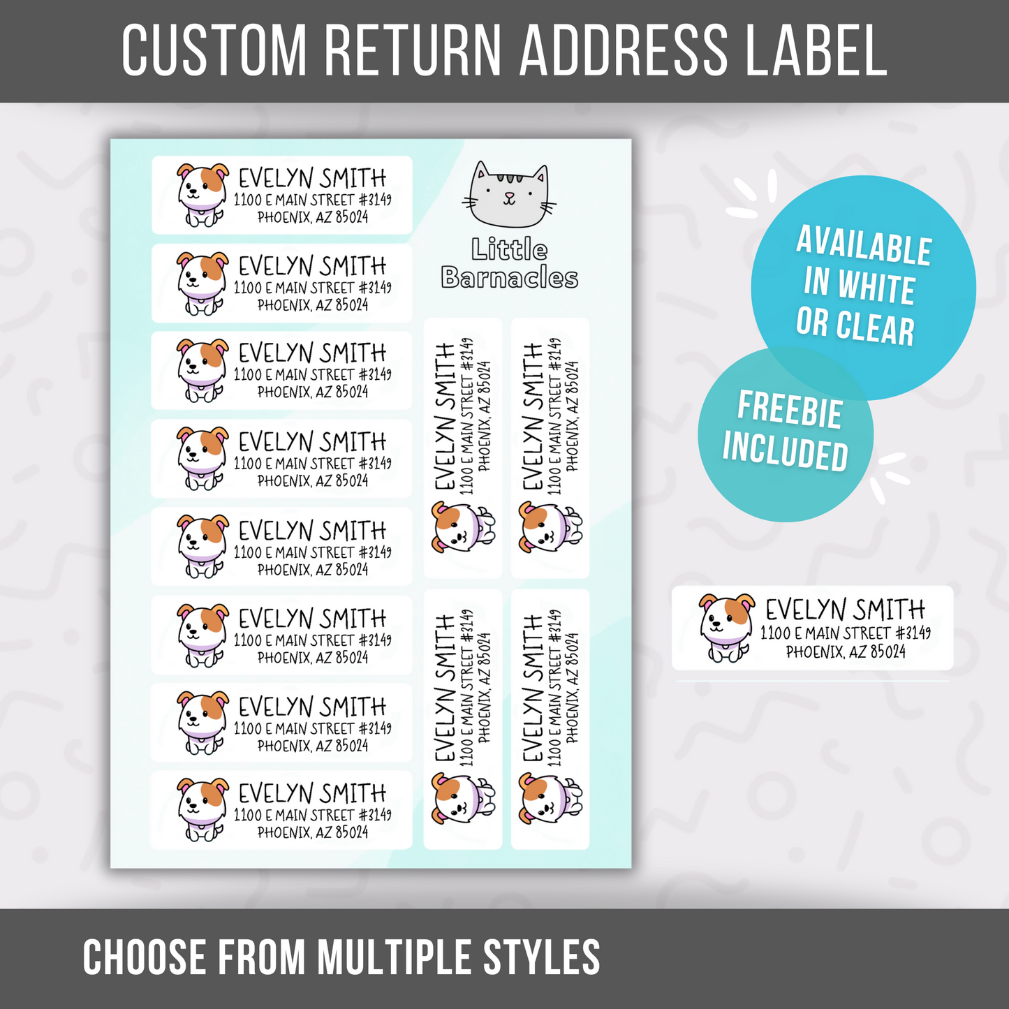 Custom Address Labels, Return Address Label, Personalized Mailing Label, Return Address Sticker, Customizable Address Label, Cartoon Dog Label