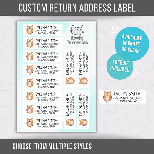 Custom Address Labels, Return Address Labels, Personalized Mailing Labels, Return Address Stickers, Customizable Address Label Owl