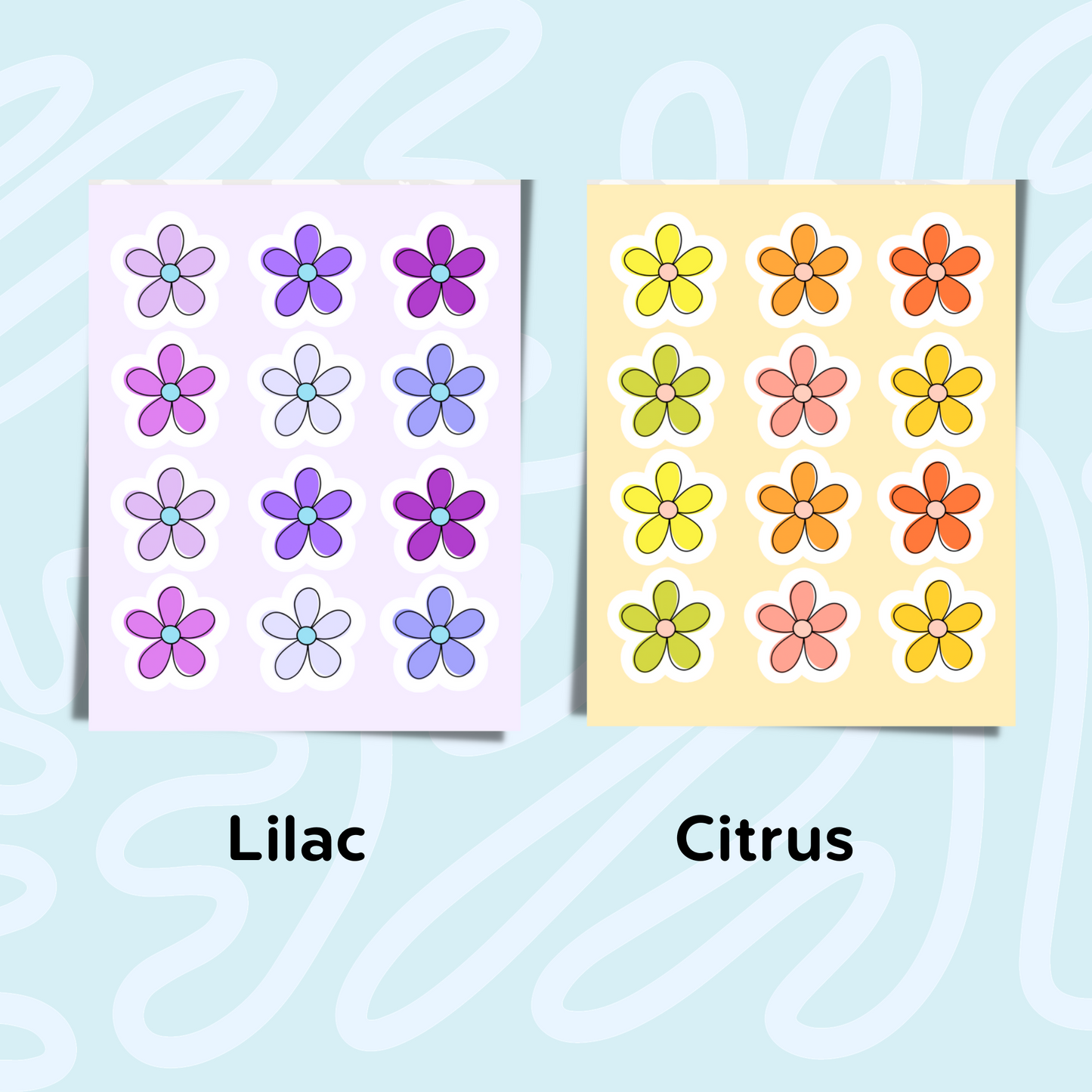 Mini Flower Sticker Sheet Waterproof Viny Cute Tiny Flower Sticker