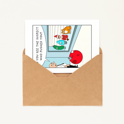 Funny Cat Christmas Card • Cute Orange Cat Holiday Card • Ginger Cat Greeting Card • Christmas Card for Cat Lovers