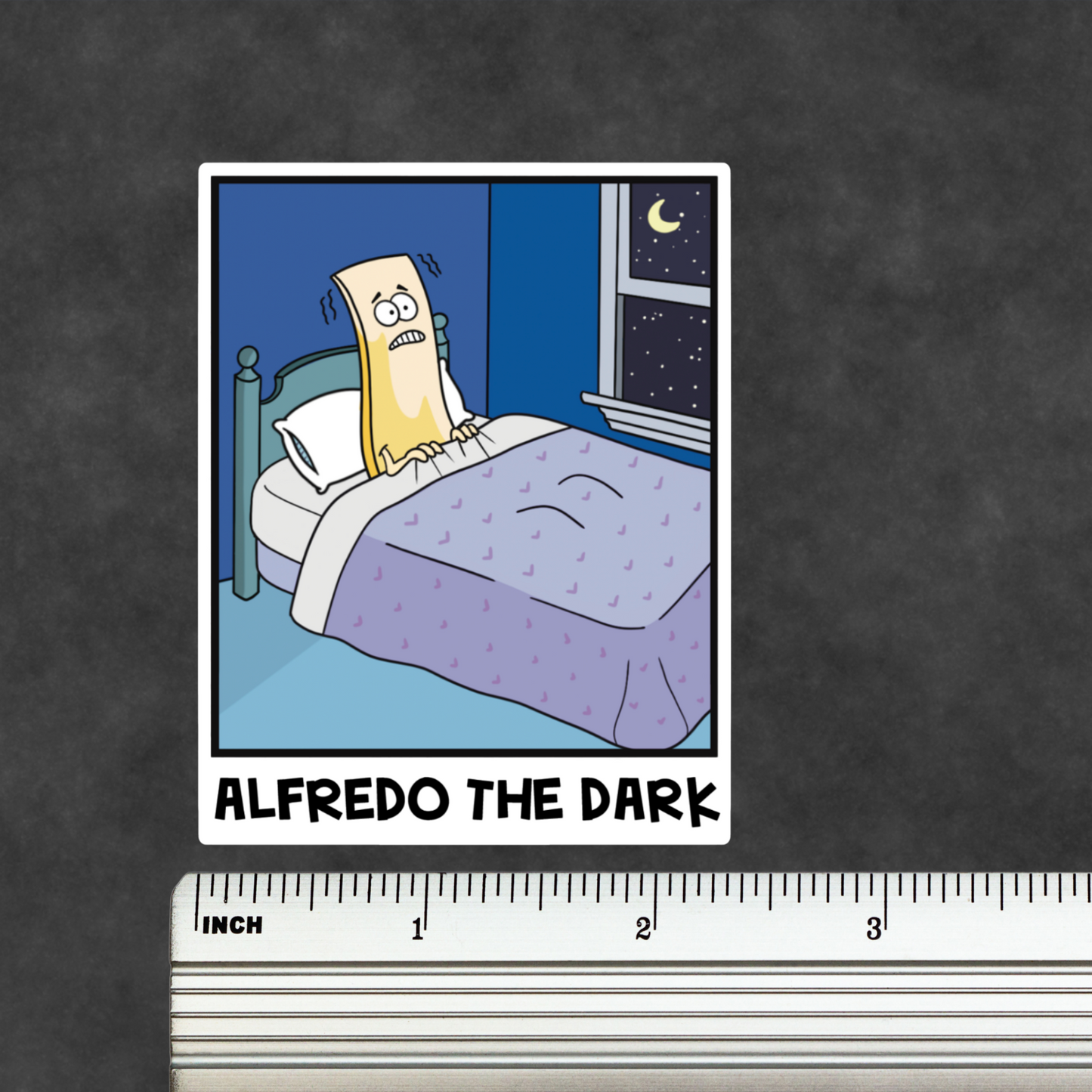 Alfredo The Dark Sticker Funny Cartoon Fettuccine