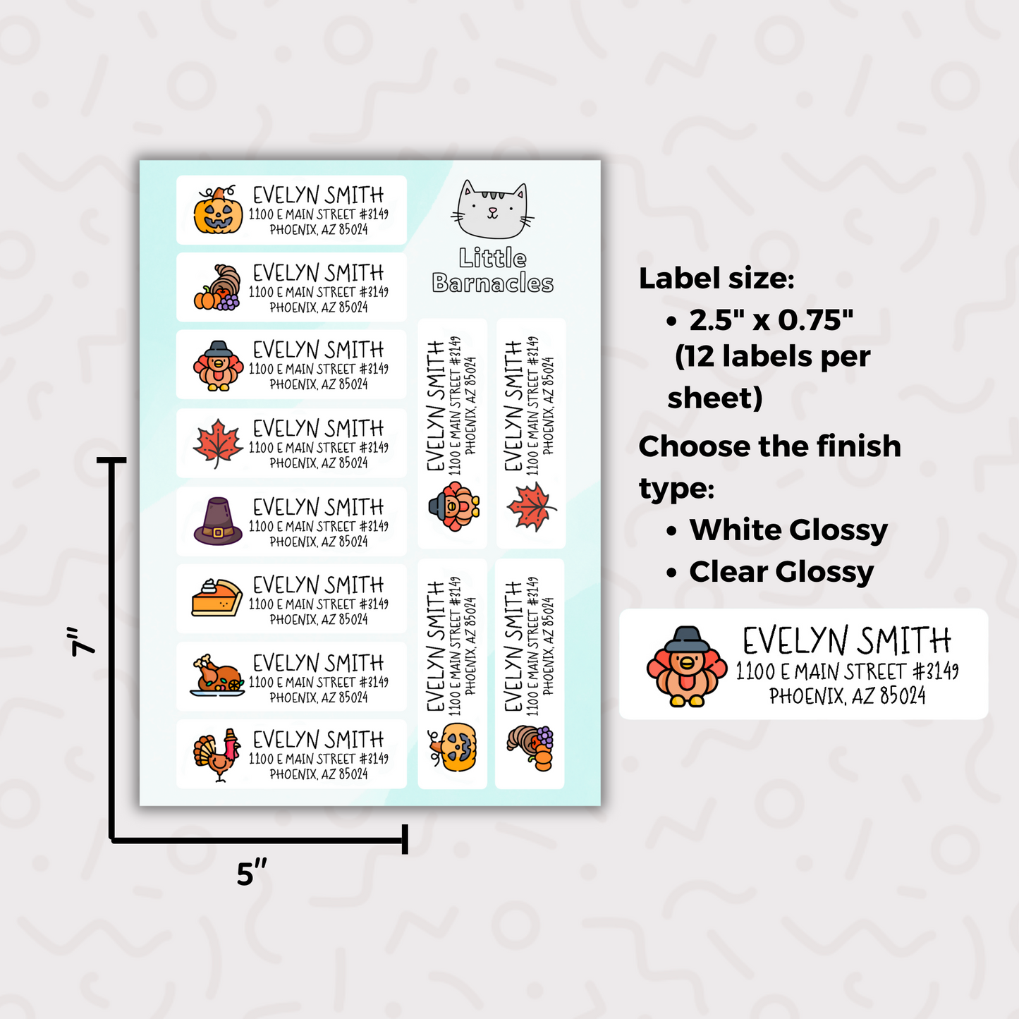 Custom Thanksgiving Address Labels, Return Address Labels, Personalized Mailing Labels, Return Address Stickers, Customizable Address Labels