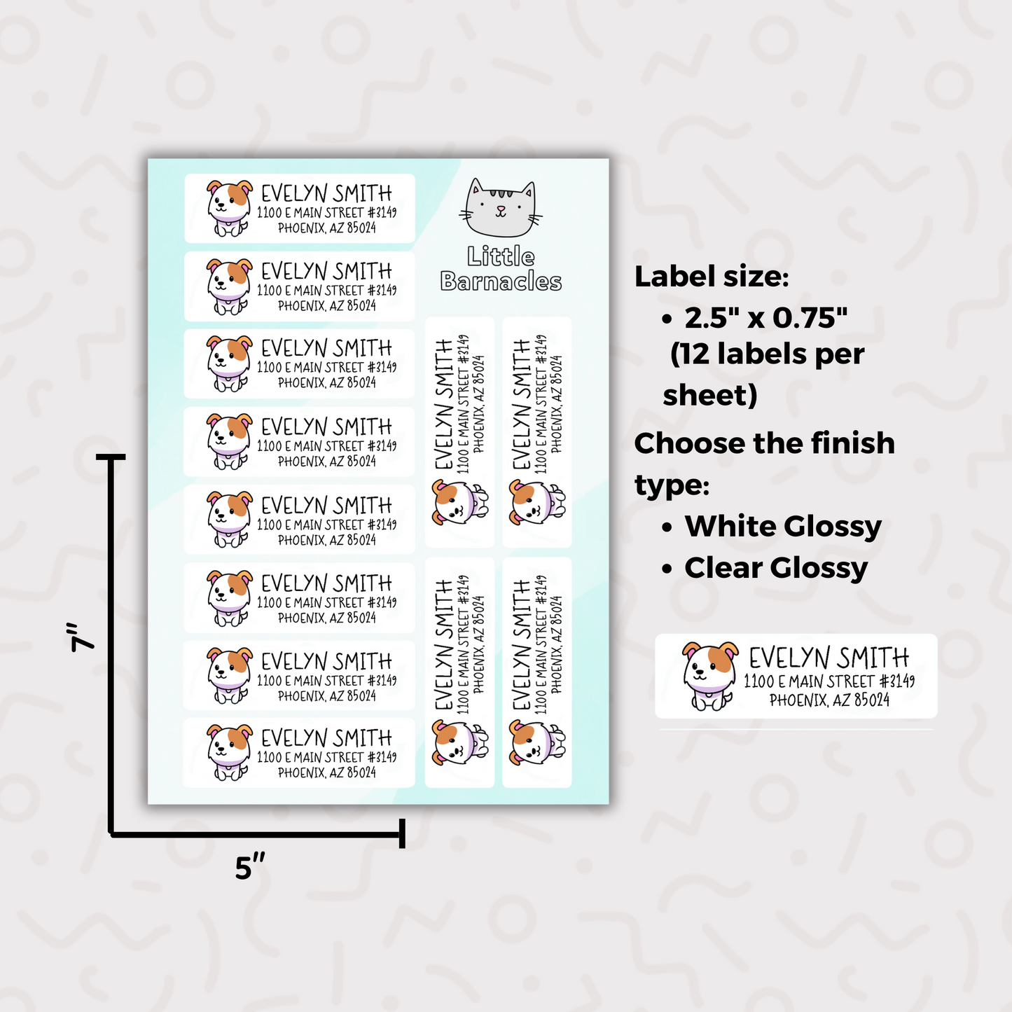 Custom Address Labels, Return Address Label, Personalized Mailing Label, Return Address Sticker, Customizable Address Label, Cartoon Dog Label