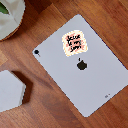 Jesus Is My Jam Sticker • Waterproof Vinyl Christian Decal • Faith Humor Sticker • Religious Gift • Bible Lover Sticker