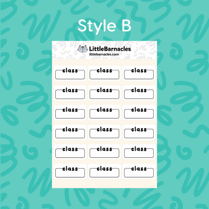 Class Planner Sticker • 1.5 Inch Quarter Box • School Reminder Label • Calendar Planner Sticker • Text Color Options