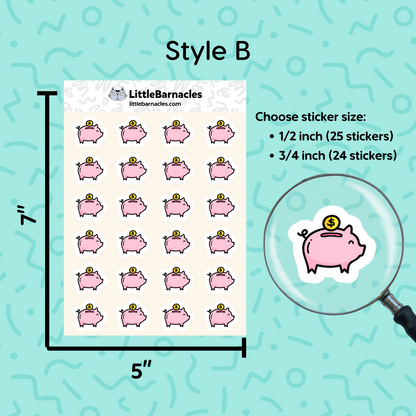 Piggy Bank Planner Sticker • Savings Tracker Mini Sticker • Money Saving Reminder • Finance Sticker for Calendar or Journal