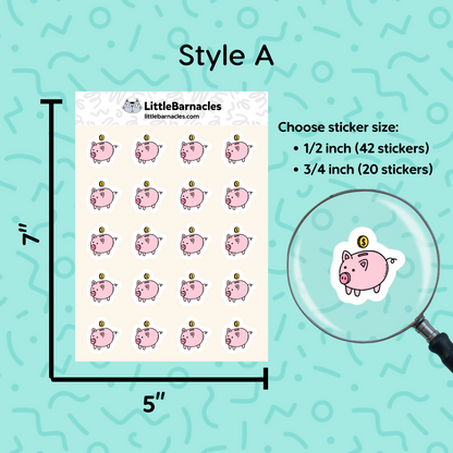 Piggy Bank Planner Sticker • Savings Tracker Mini Sticker • Money Saving Reminder • Finance Sticker for Calendar or Journal