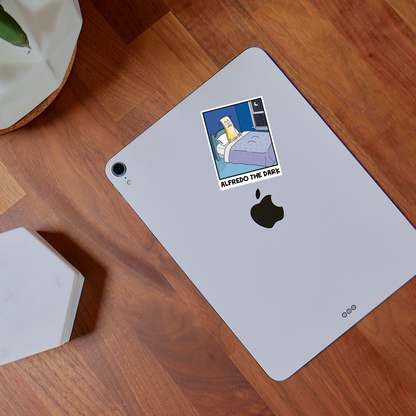 Alfredo The Dark Sticker • Funny Cartoon Fettuccine Decal • Waterproof Vinyl Sticker • Pasta Meme Sticker • Food Lover Gift