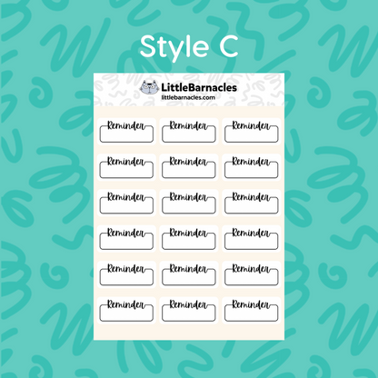 Reminder Planner Sticker • 1.5 Inch Quarter Box • Appointment Reminder Label • Student & College Planner • Calendar Reminder Sticker