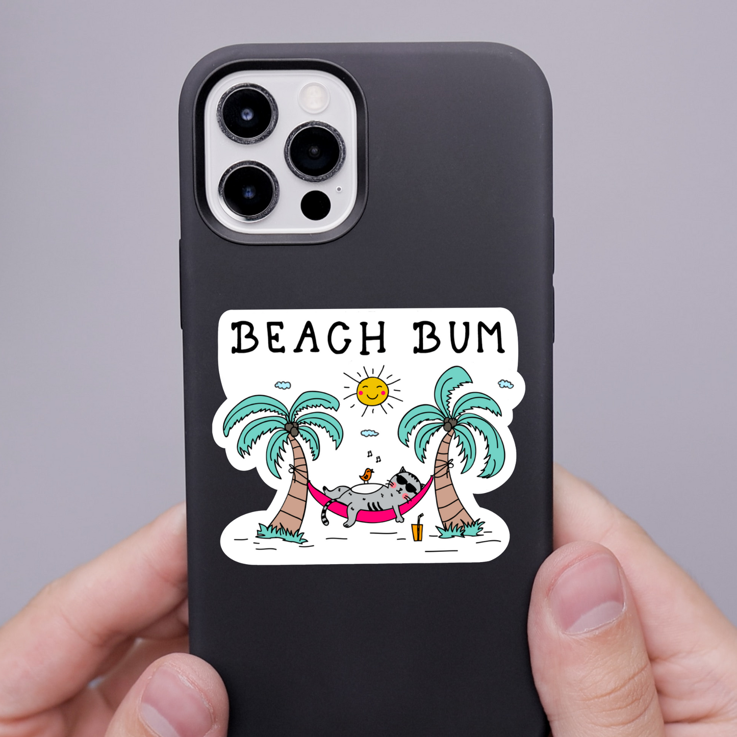 Beach Bum Cat Sticker Funny Cat