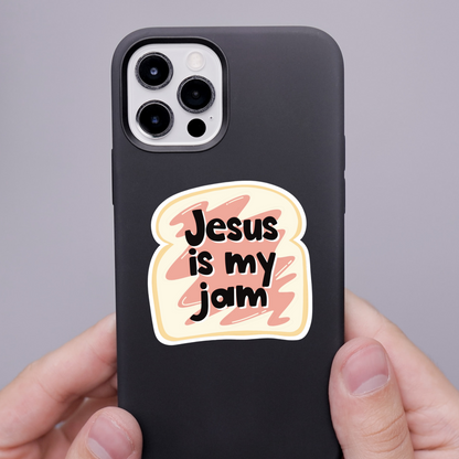 Jesus Is My Jam Sticker • Waterproof Vinyl Christian Decal • Faith Humor Sticker • Religious Gift • Bible Lover Sticker