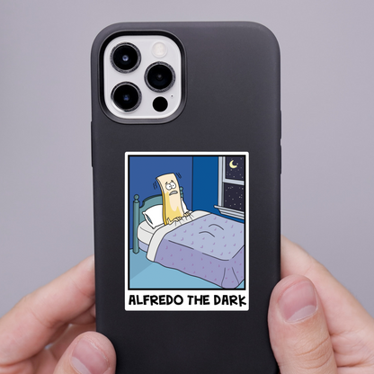 Alfredo The Dark Sticker • Funny Cartoon Fettuccine Decal • Waterproof Vinyl Sticker • Pasta Meme Sticker • Food Lover Gift