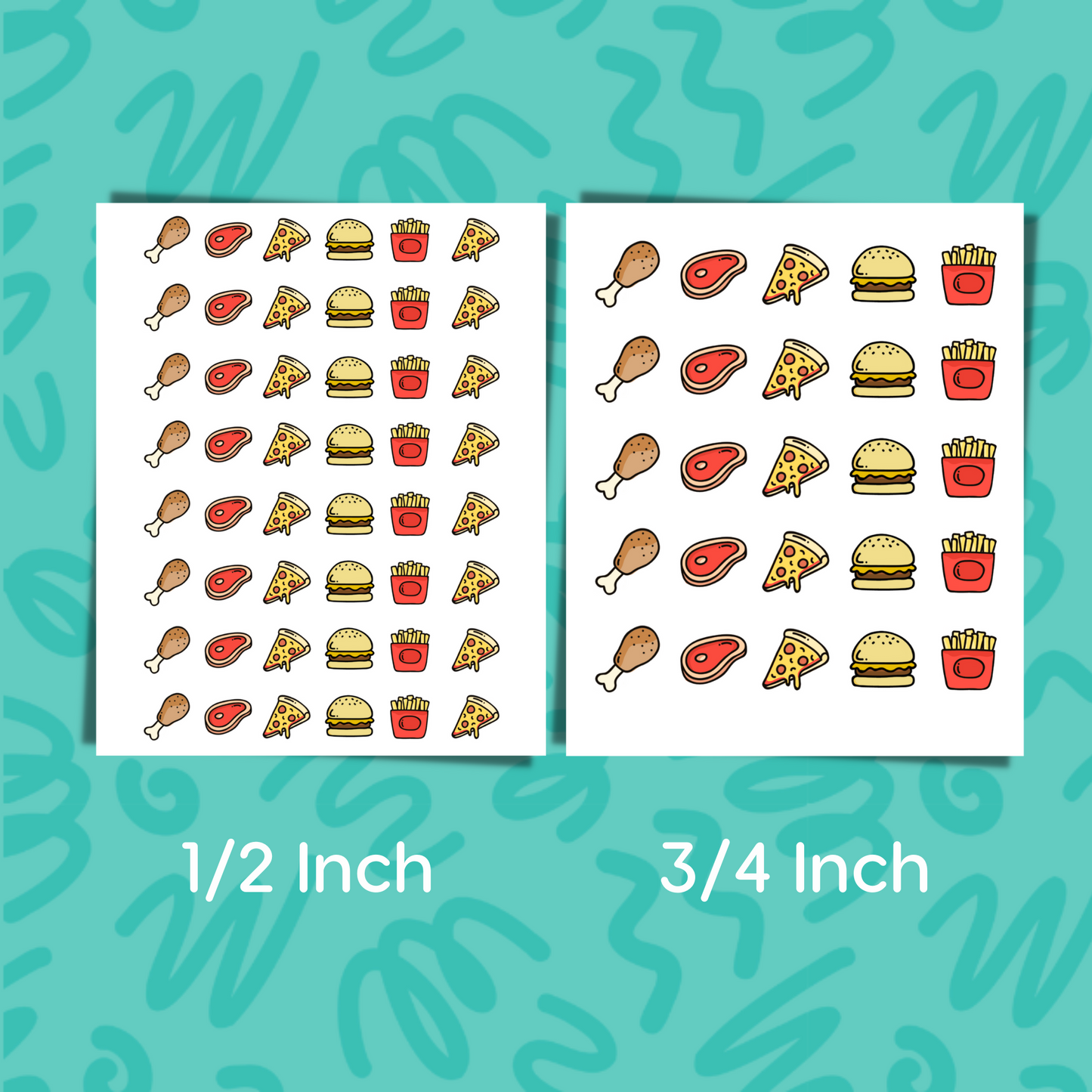 Junk Food Planner Sticker Mini Sticker Food Sticker Diet Sticker Cheat Day Pizza Burger Fries Diet Reminder Calendar Sticker