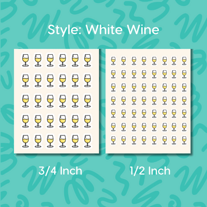 Wine Planner Sticker • Red Rosé White Wine Icon • Happy Hour Reminder • Wine Lover Calendar Label • Drink Planner Sticker