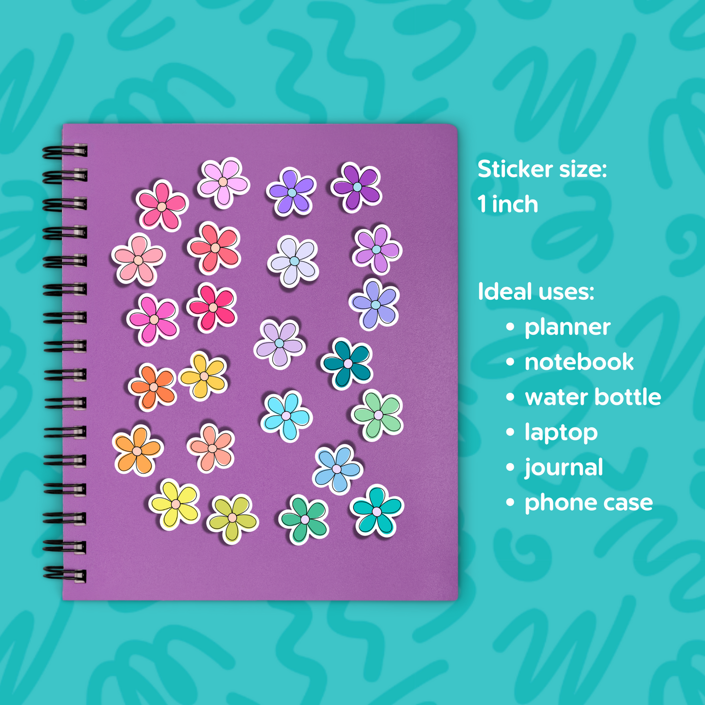 Mini Flower Sticker Sheet Waterproof Viny Cute Tiny Flower Sticker