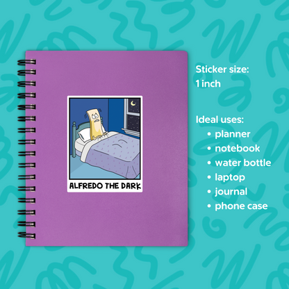 Alfredo The Dark Sticker • Funny Cartoon Fettuccine Decal • Waterproof Vinyl Sticker • Pasta Meme Sticker • Food Lover Gift