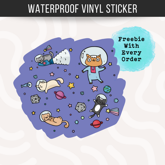Space Cats Sticker Cute Kitty Decal