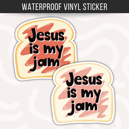 Jesus Is My Jam Sticker • Waterproof Vinyl Christian Decal • Faith Humor Sticker • Religious Gift • Bible Lover Sticker