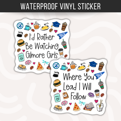 Gilmore Girls Inspired Sticker Set • Waterproof Vinyl Decals • Cute TV Show Stickers • Coffee Lover Fandom Gift • Laptop Water Bottle
