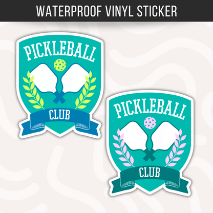 Pickleball Club Sticker • Waterproof Vinyl Sports Decal • Pickleball Lover Gift • Paddle Sport Sticker • Laptop Water Bottle