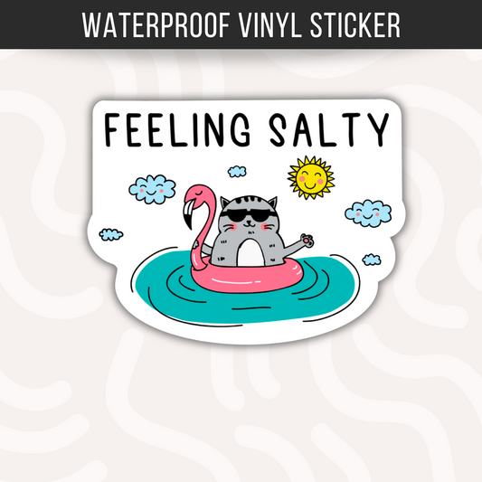 Feeling Salty Cat Sticker For Cat Lover
