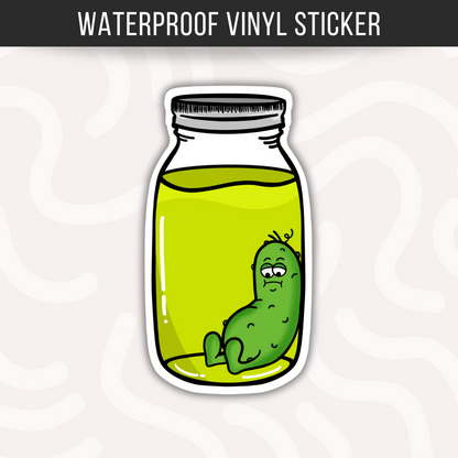 Funny Lonely Pickle Sticker • Waterproof Vinyl Foodie Joke Decal • Cute Pickle Humor Sticker • Funny Food Gift • Laptop Water Bottle