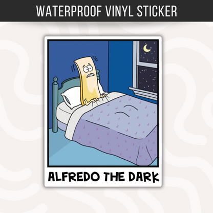 Alfredo The Dark Sticker • Funny Cartoon Fettuccine Decal • Waterproof Vinyl Sticker • Pasta Meme Sticker • Food Lover Gift