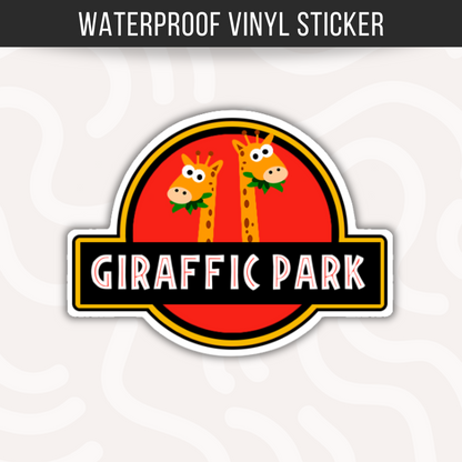 Funny Giraffe Movie Parody Sticker • Waterproof Vinyl Animal Decal • 90s Movie Inspired Humor • Cute Giraffe Laptop Water Bottle Sticker