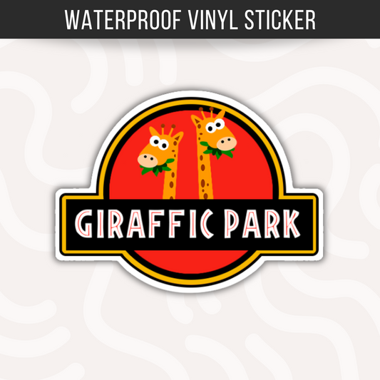Giraffic Park Sticker Jurassic Park Movie Sticker