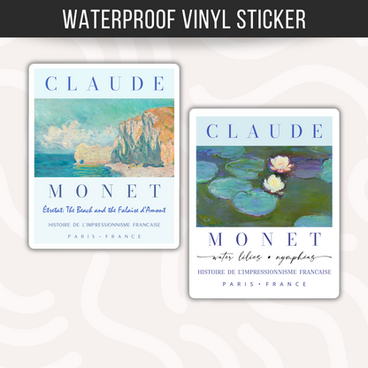 Claude Monet Inspired Sticker • Waterproof Vinyl Art Decal • Impressionist Painting Sticker • Art Lover Gift • Laptop Water Bottle