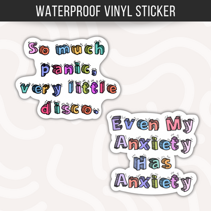 Funny Anxiety Vinyl Sticker • Mental Health Self Care Gift • Waterproof Humor Sticker • Therapy Humor Decal • Wellness Sticker