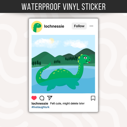 Loch Ness Monster Sticker • Funny Nessie Vinyl Decal • Cryptid Meme Sticker • Waterproof Vinyl Sticker • Cute Nessie Gift