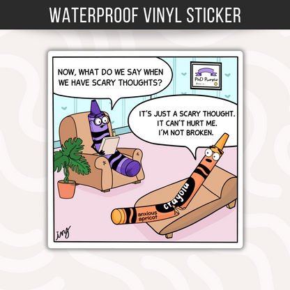 Crayon Therapist Sticker • Funny Mental Health Vinyl Decal • Therapy Humor Sticker • Self Care Gift • Waterproof Vinyl Sticker