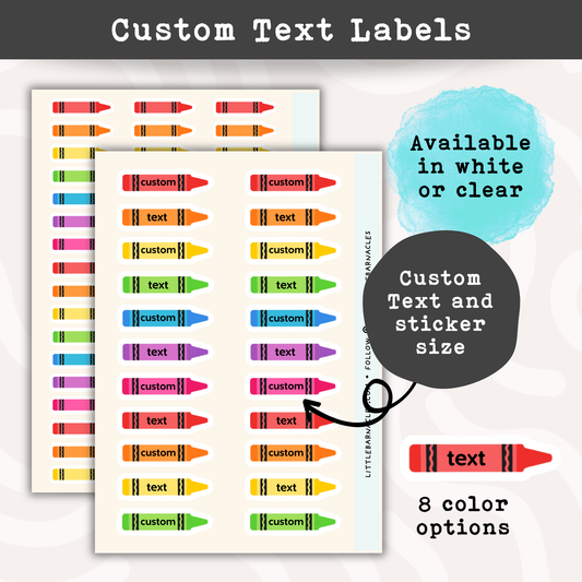 Custom Crayon Name Label Sticker • School Planner Sticker • Kid Name Label • Daycare Organization Label • Personalized Calendar Sticker