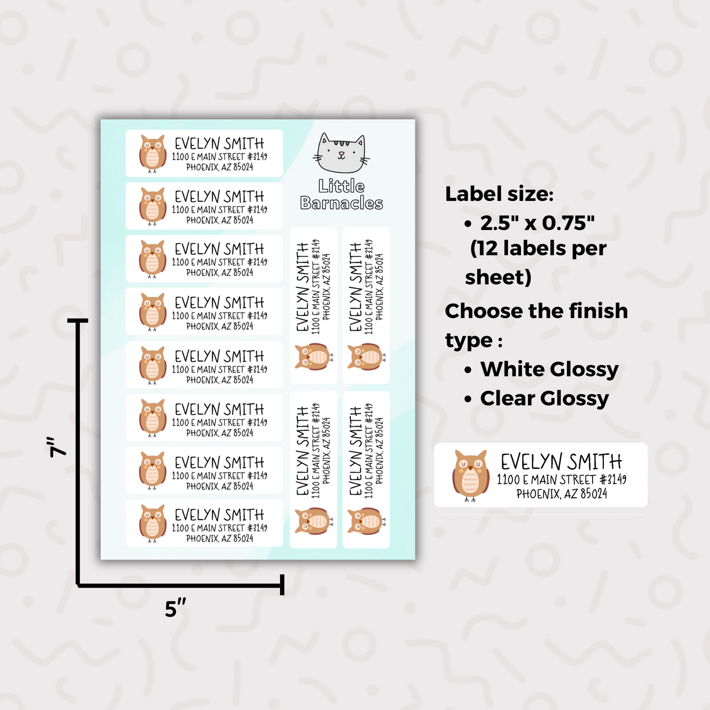 Custom Address Labels, Return Address Labels, Personalized Mailing Labels, Return Address Stickers, Customizable Address Label Owl