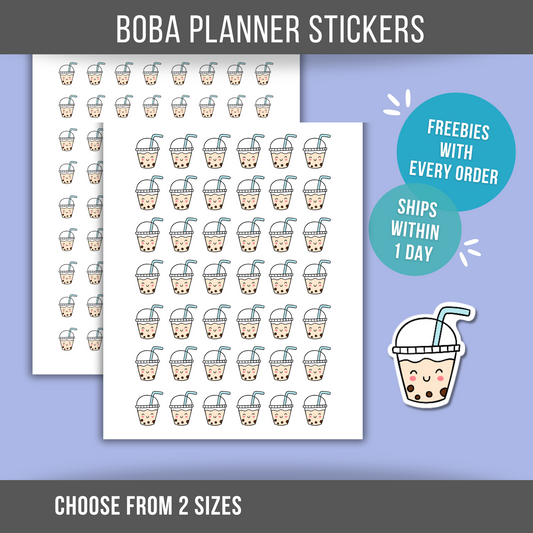 Mini Boba Tea Planner Sticker Bubble Tea Sticker Tiny Boba Icon