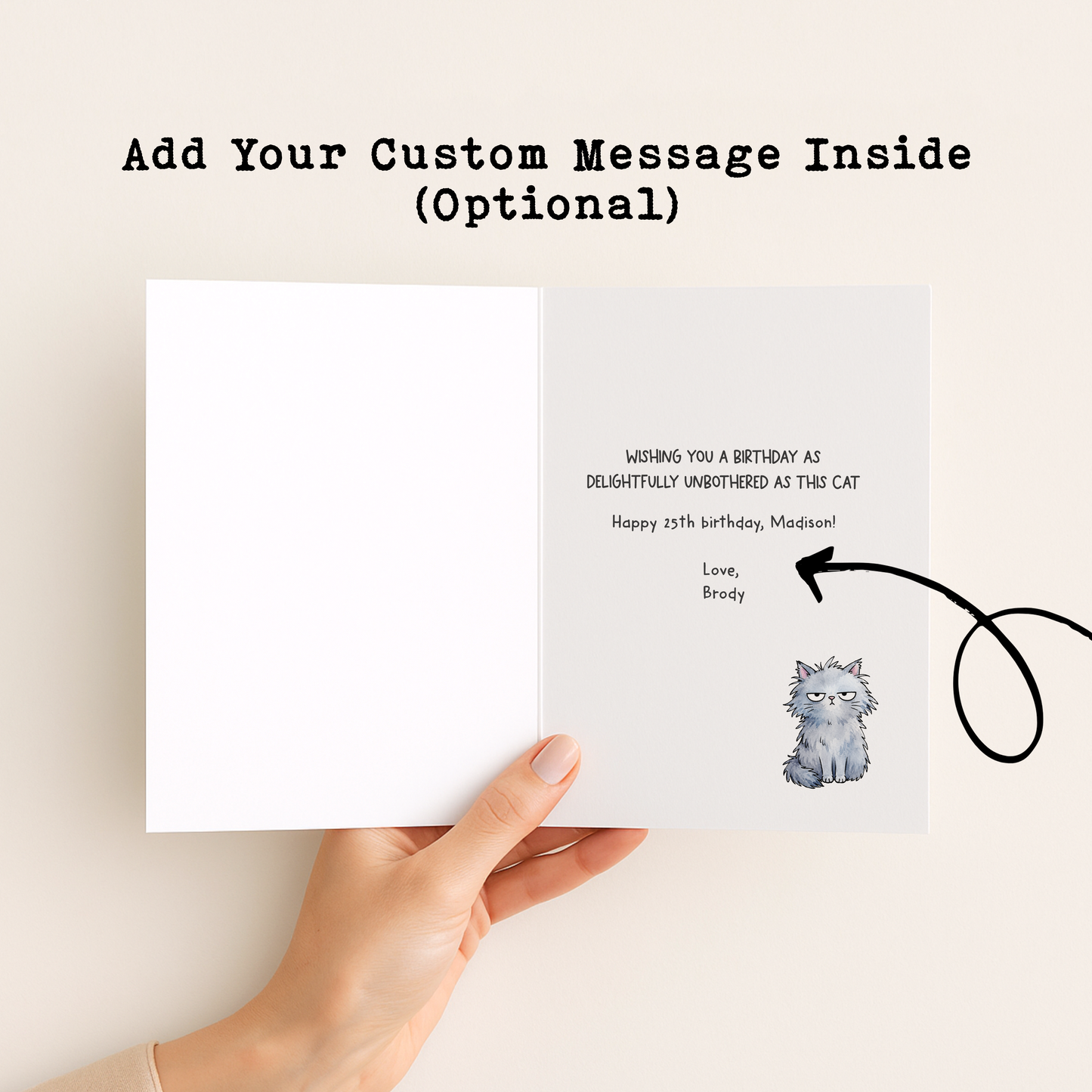 Funny Cat Birthday Card • Cute Sarcastic Birthday Card • Happy Birthday Cat Lover Card • Humorous Cat Greeting Card