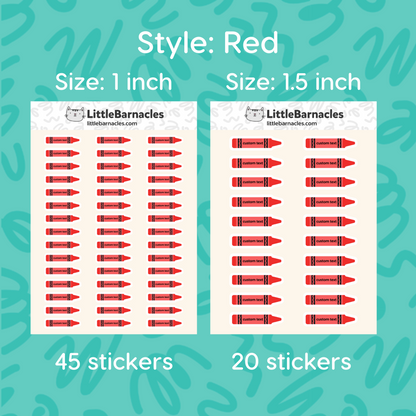 Custom Crayon Name Label Sticker • School Planner Sticker • Kid Name Label • Daycare Organization Label • Personalized Calendar Sticker