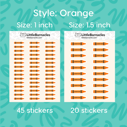 Custom Crayon Name Label Sticker • School Planner Sticker • Kid Name Label • Daycare Organization Label • Personalized Calendar Sticker