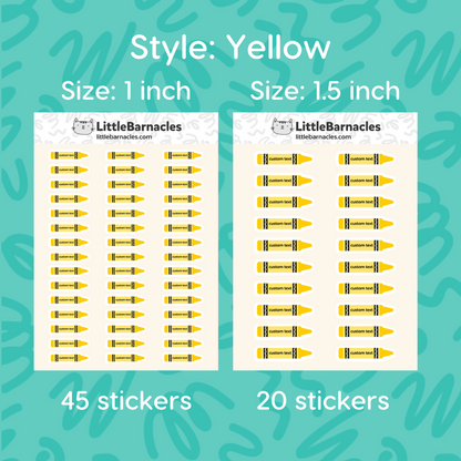 Custom Crayon Name Label Sticker • School Planner Sticker • Kid Name Label • Daycare Organization Label • Personalized Calendar Sticker
