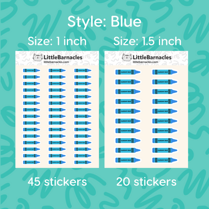 Custom Crayon Name Label Sticker • School Planner Sticker • Kid Name Label • Daycare Organization Label • Personalized Calendar Sticker