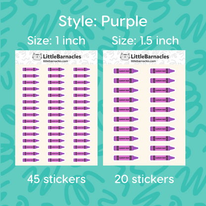 Custom Crayon Name Label Sticker • School Planner Sticker • Kid Name Label • Daycare Organization Label • Personalized Calendar Sticker