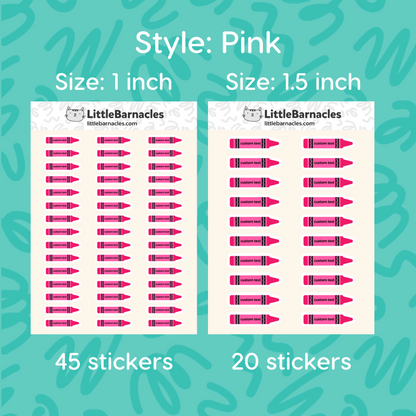 Custom Crayon Name Label Sticker • School Planner Sticker • Kid Name Label • Daycare Organization Label • Personalized Calendar Sticker