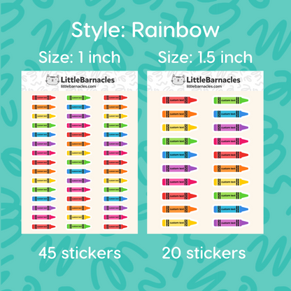 Custom Crayon Name Label Sticker • School Planner Sticker • Kid Name Label • Daycare Organization Label • Personalized Calendar Sticker