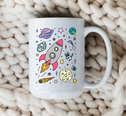 Space Cats Mug Cat Lover Gift Funny Cat Coffee Cup for Cat Moms Astronaut Cat Gift Cat Owner