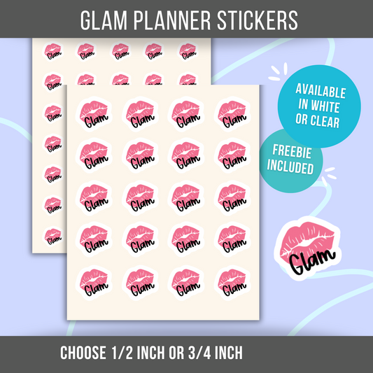 Glam Planner Sticker Hair Appointment Reminder Sticker Makeup Sticker Beauty Mini Sticker Hair Day Icon Sticker for Calendar